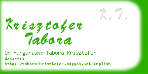 krisztofer tabora business card